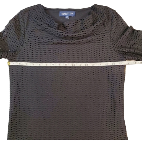 Jones New York Womens Black Long Sleeve Cowl Neck Blouse Size PM - Picture 5 of 8